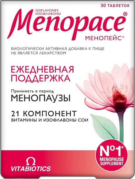 Изображение товара Комплексная пищевая добавка Menopace Изофлавоны 1118мг (30 таблеток)
