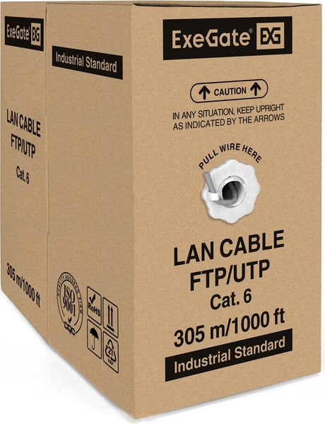 Изображение товара Кабель ExeGate UTP4-C6-CCA-S23-IN-PVC-GY-305 UTP / EX186134RUS
