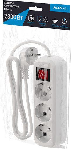 Изображение товара Удлинитель Maxvi PS-415 (1.5м, белый)