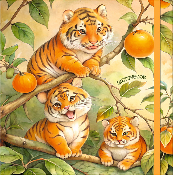 Изображение товара Скетчбук Listoff Цитрусовые тигрята / СК805551 (80л)