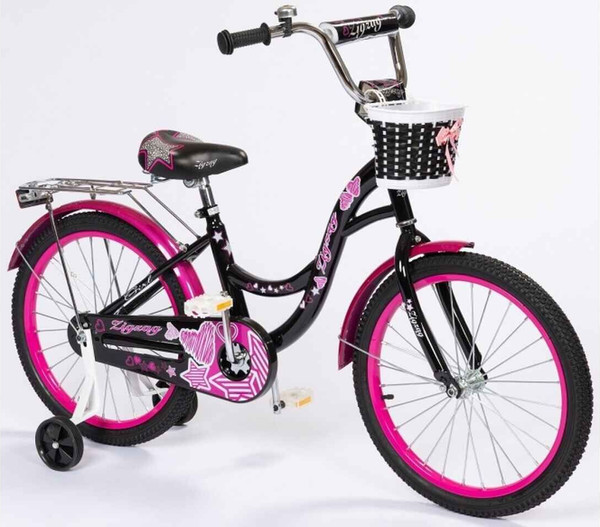 Изображение товара Детский велосипед ZigZag Girl 14 / ZG-1425 (черный/малиновый)