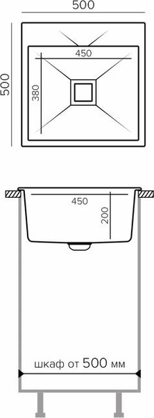 Изображение товара Мойка кухонная Polygran Blade 500 (космос)