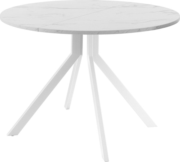 Изображение товара Обеденный стол AMC Elite Е18(900) D1 (белый/мрамор кристалл)