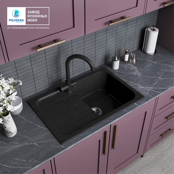 Изображение товара Мойка кухонная Polygran Alto 780 (космос)