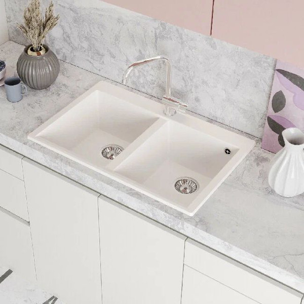 Изображение товара Мойка кухонная Polygran Brig 790 (белый хлопок)