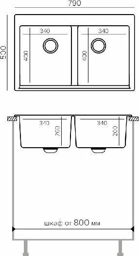 Изображение товара Мойка кухонная Polygran Brig 790 (белый хлопок)