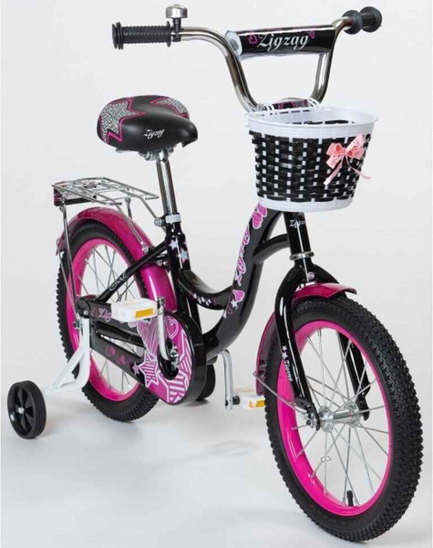 Изображение товара Детский велосипед ZigZag Girl 16 / ZG-1635 (черный/малиновый, разобранный, в коробке)