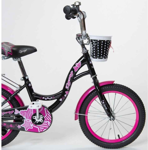 Изображение товара Детский велосипед ZigZag Girl 16 / ZG-1635 (черный/малиновый, разобранный, в коробке)