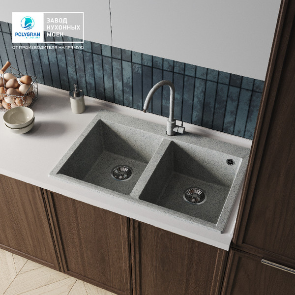 Изображение товара Мойка кухонная Polygran Brig 790 (светло-серый)