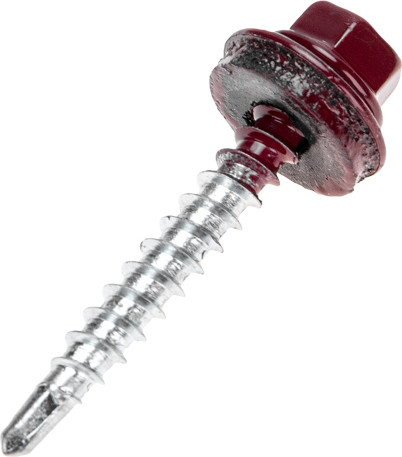 Изображение товара Саморез Kranz Кровельный 4.8х35 RAL 3005 / 1203-4835-3 (250шт)