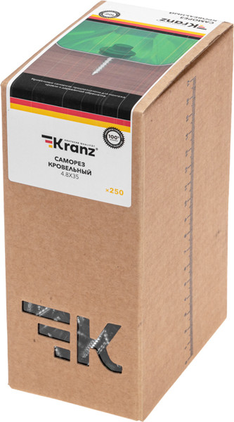 Изображение товара Саморез Kranz Кровельный 4.8х35 RAL 6005 / 1204-4835-3 (250шт)