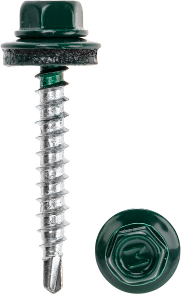 Изображение товара Саморез Kranz Кровельный 4.8х35 RAL 6005 / 1204-4835-3 (250шт)