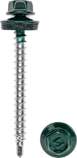 Изображение товара Саморез Kranz Кровельный 4.8х50 RAL 6005 / 1204-4850-3 (150шт)