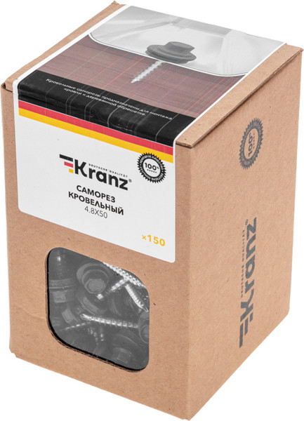 Изображение товара Саморез Kranz Кровельный 4.8х50 RAL 7024 / 1205-4850-3 (150шт)