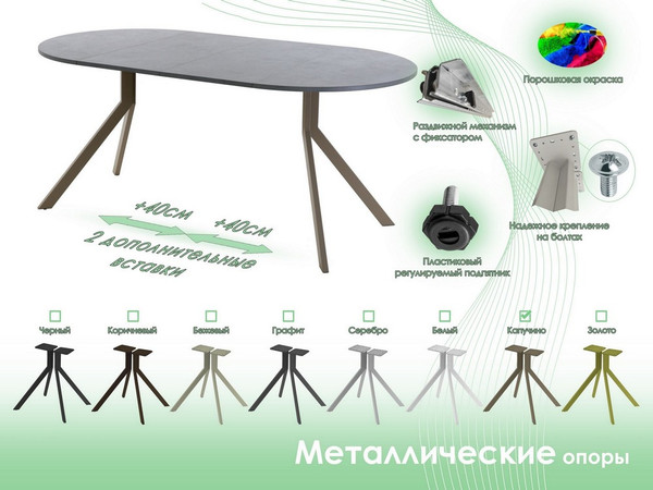 Изображение товара Обеденный стол AMC Elite Е18(800) D1 (капучино/бетон чикаго светло-серый)