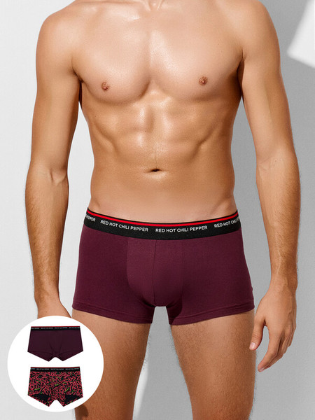 Изображение товара Комплект мужских трусов Mark Formelle 411215-2 (р.94-104, винный/перчики на черном)