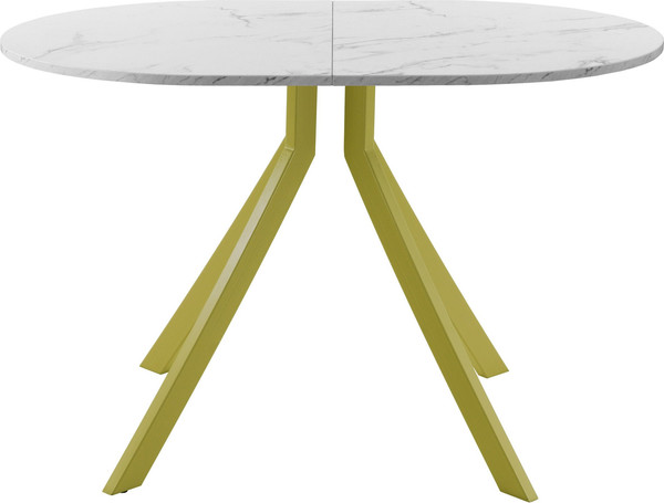 Изображение товара Обеденный стол AMC Elite Е18(1200) D3 (золото/мрамор кристалл)