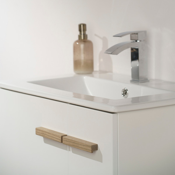 Изображение товара Тумба с умывальником Lauter Adri 59 + 21674A (белый глянец, с органайзером 23)