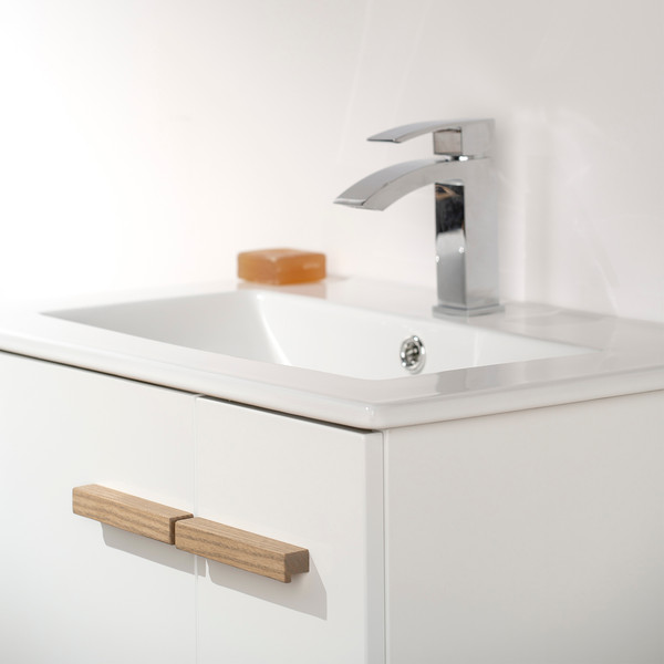 Изображение товара Тумба с умывальником Lauter Adri 59 + 21674A (белый глянец, с органайзером 23)