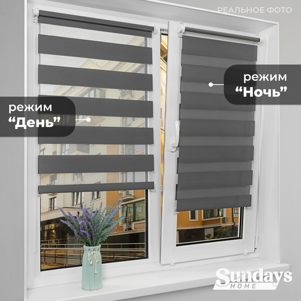 Изображение товара Рулонная штора Sundays Home ДН LB 111-10 48х160 с 2-мя направляющими LM-15 150см (графитовый)