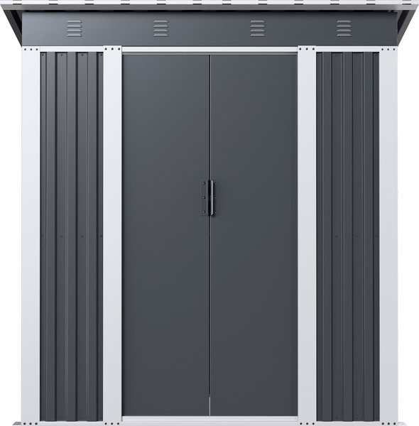 Изображение товара Сарай из металла No Brand С односкатной крышей SP-SS-01 Gr (раздвижные двери)