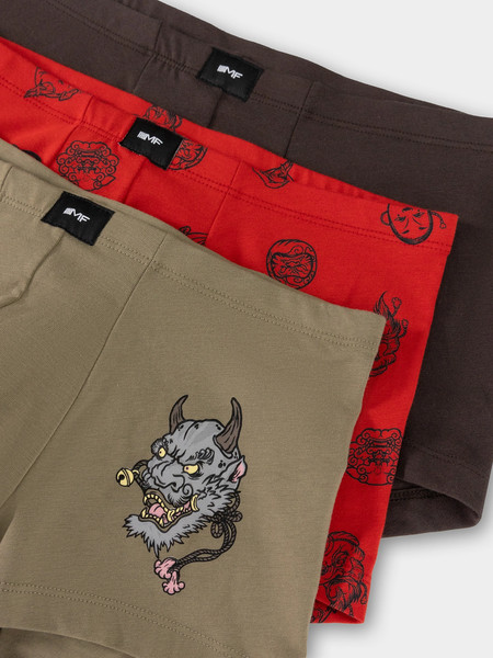 Изображение товара Комплект мужских трусов Mark Formelle 411216-3 (р.90-100, хаки/маски на красном/дубовая кора)