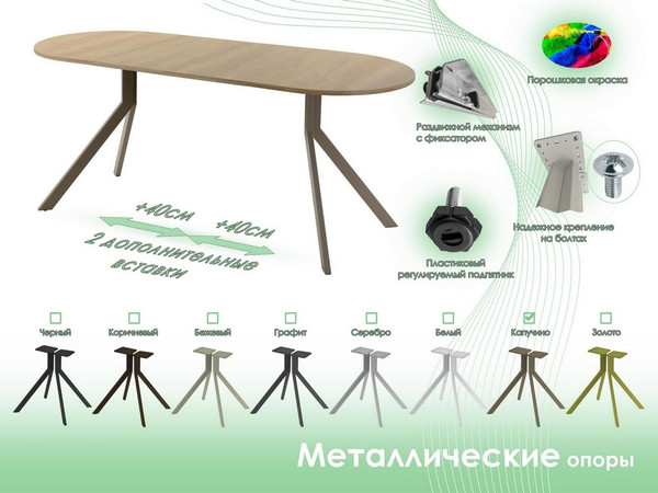 Изображение товара Обеденный стол AMC Elite Е18(1100) D3 (капучино/дуб небраска натур)