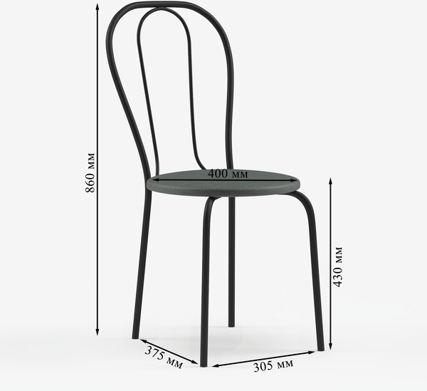 Изображение товара Стул Mio Tesoro Тюльпан Плюс (серый/черный)