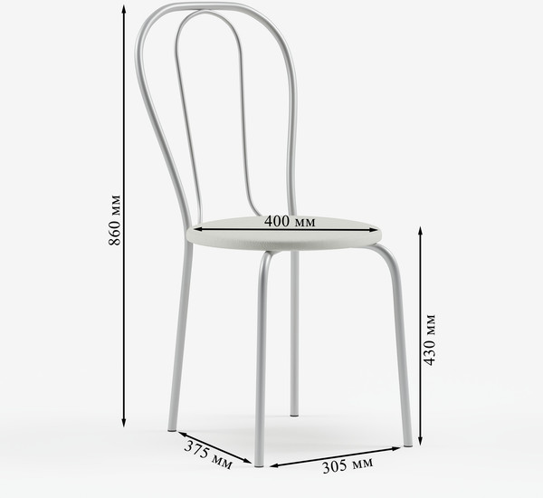 Изображение товара Стул Mio Tesoro Тюльпан Плюс (молочный/металлик)