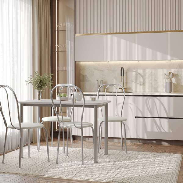 Изображение товара Стул Mio Tesoro Тюльпан Плюс (молочный/металлик)