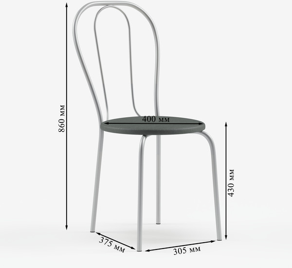 Изображение товара Стул Mio Tesoro Тюльпан Плюс (серый/металлик)