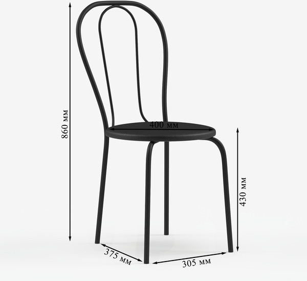 Изображение товара Стул Mio Tesoro Тюльпан Плюс (черный/черный)