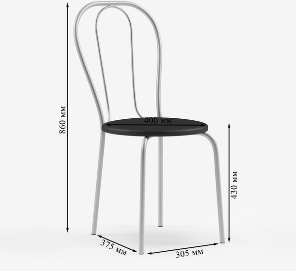 Изображение товара Стул Mio Tesoro Тюльпан Плюс (черный/металлик)