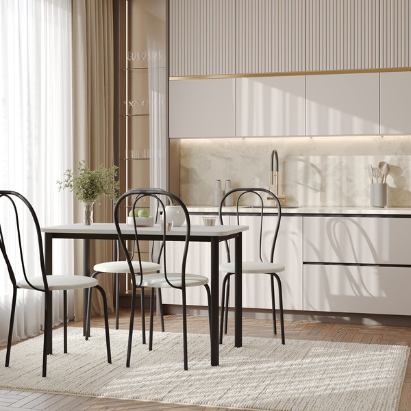 Изображение товара Стул Mio Tesoro Тюльпан Плюс (молочный/черный)