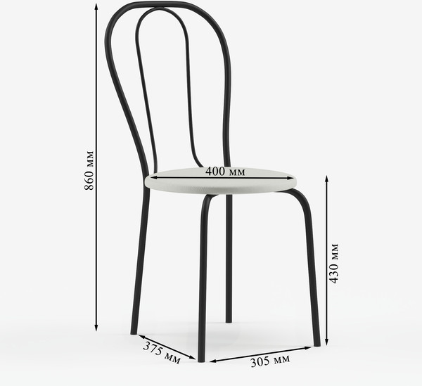 Изображение товара Стул Mio Tesoro Тюльпан Плюс (молочный/черный)