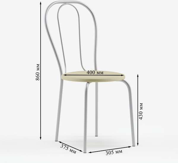Изображение товара Стул Mio Tesoro Тюльпан Плюс (бежевый/металлик)