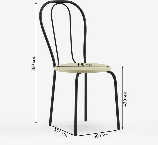 Изображение товара Стул Mio Tesoro Тюльпан Плюс (бежевый/черный)