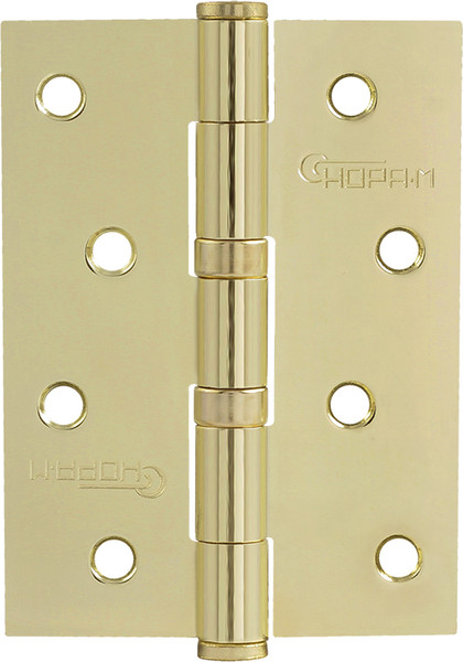 Изображение товара Комплект петель дверных Нора-М 4-2ВВ FHP PB 100x75x2.5 универсальная (золотистый)