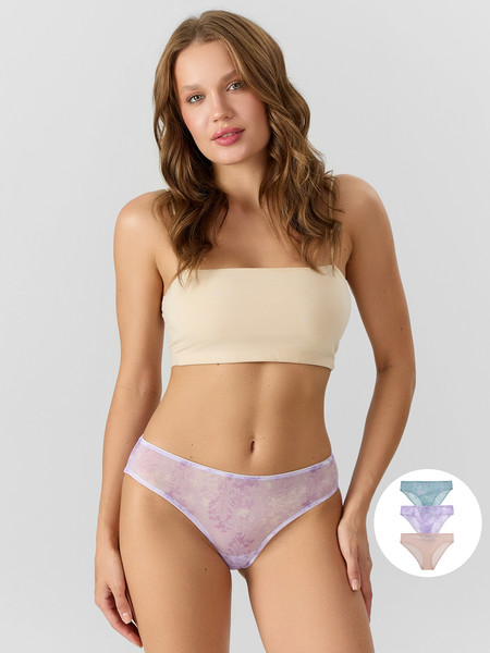 Изображение товара Комплект женских трусов Mark Formelle 412451-3 (р.98, лавандовые веточки)