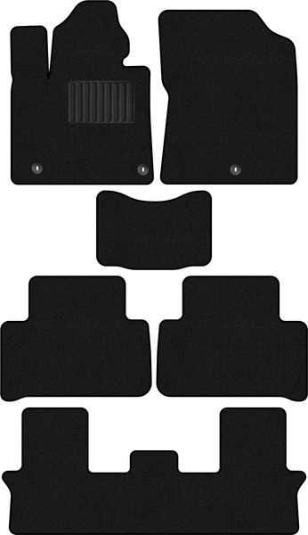Изображение товара Комплект ковриков для авто Alicosta 1761_1_PR-6 для Kia Sorento IV SUV 7мест/MQ4 2020-н.в.+3 ряд (ворс, черный)