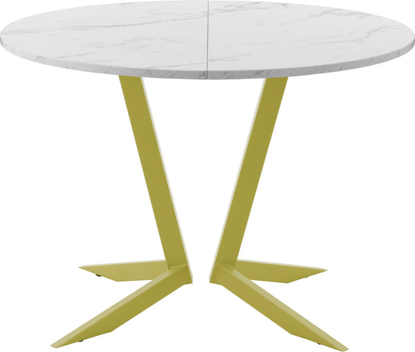Изображение товара Обеденный стол AMC Elite Е19(800) D1 (золото/мрамор кристалл)