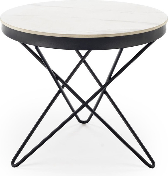 Изображение товара Журнальный столик Halmar Leila 2 (белый мрамор/черный)