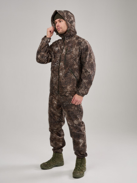 Изображение товара Костюм для охоты и рыбалки Taygerr Кондор Дюспо-Флис/Серый Лес Весна-Осень (р.56-58/170-176)
