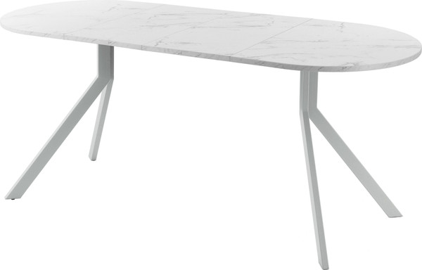 Изображение товара Обеденный стол AMC Elite Е18(1200) D3 ( серебро/мрамор кристалл)