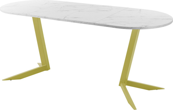 Изображение товара Обеденный стол AMC Elite Е19(1200) D3 (золото/мрамор кристалл)