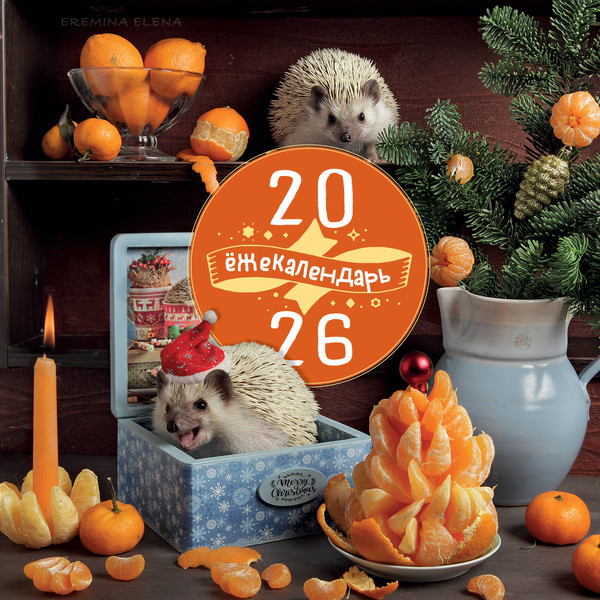 Изображение товара Календарь настенный Эксмо Жекалендарь. Сочные мандаринки. 2026 год (Еремина Елена Петровна 9785042169519)