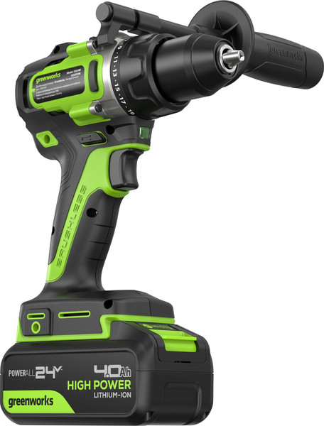 Изображение товара Аккумуляторная дрель-шуруповерт Greenworks GD24DD90 бесщеточная 24V / 3707507CUB (с АКБ 4Ач и ЗУ)