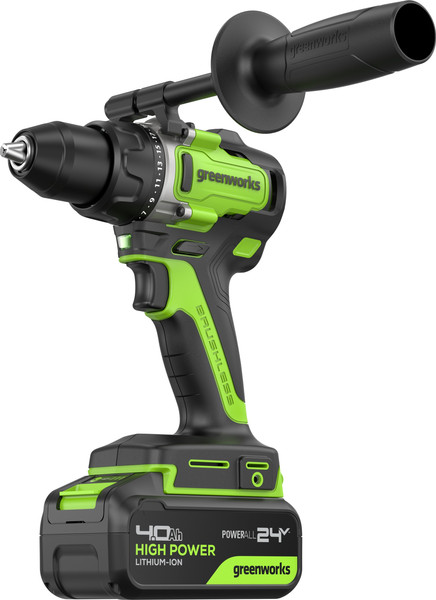 Изображение товара Аккумуляторная дрель-шуруповерт Greenworks GD24DD90 бесщеточная 24V / 3707507CUB (с АКБ 4Ач и ЗУ)
