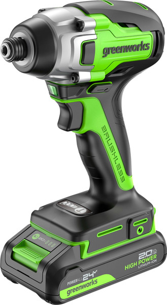 Изображение товара Аккумуляторный шуруповерт Greenworks GD24ID3 бесщеточный 24V / 3802807CUA (с АКБ 2Ач и ЗУ)