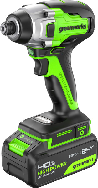 Изображение товара Аккумуляторный шуруповерт Greenworks GD24ID3 бесщеточный 24V / 3802807CUB (с АКБ 4Ач и ЗУ)